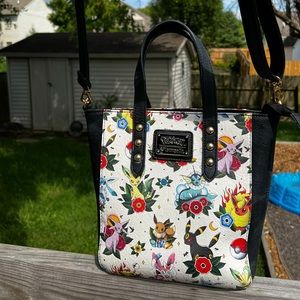 RARE Loungefly Pokemon Eeevee Eeveelution tattoo flash print crossbody purse